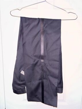 Michael Kors Black Tuxedo-Style Pants with Satin Trim